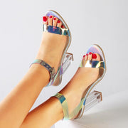 PVC Women Sandals Open Toe High Heels Women Transparent Heel Sandals Woman Party Shoes Pumps
