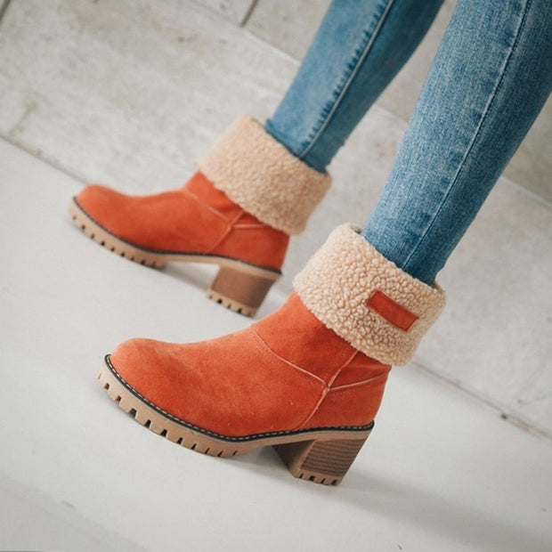 Winter Outdoor Warm Fur Boots Waterproof Snow Boot
