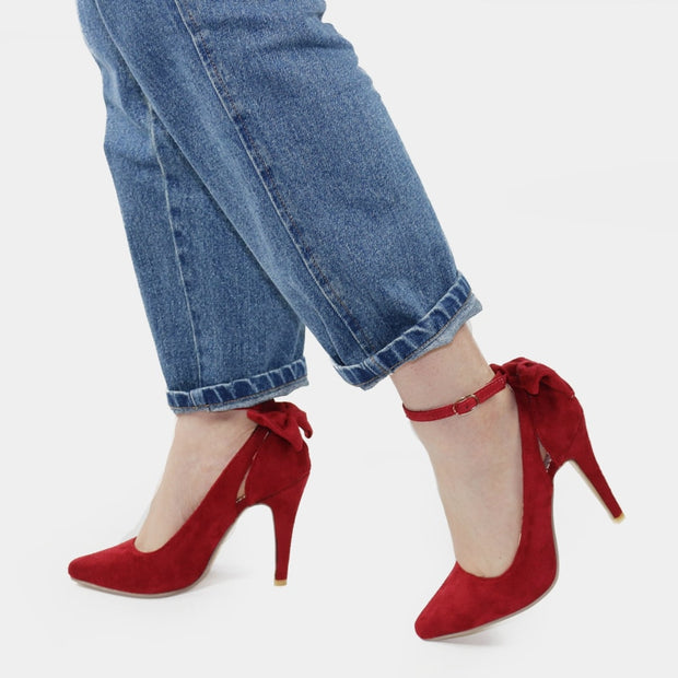 High Heels Pumps Shoes Pointed Toe Buckle Strap Butterfly Summer Party Shoes