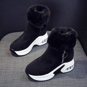 Warm Plush Ladies Leather Ankle Boots