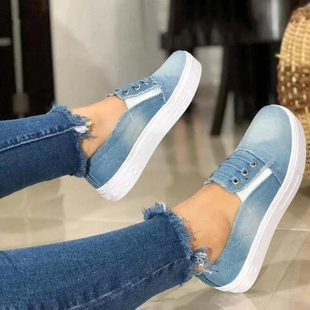 Breathable Denim Loafers Elastic Band - Ernadi