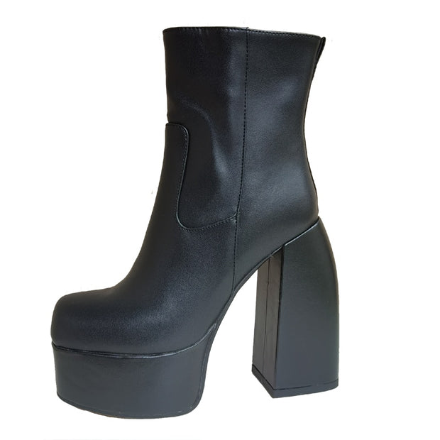 Over The Knee Boots Black High Heel Women's Shoes