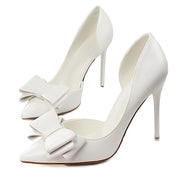 Bowknot high heel shoes side hollow pointed Stiletto Shoes women pumps
