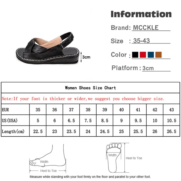 Women Sandals Summer Female Shoes Women's Peep Toe Wedge Comfortable Plus Size Platform Sandals