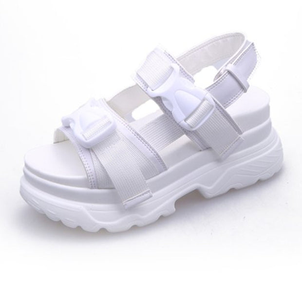 Summer Platform Casual Sandals Velcro Wedge Plus Size Roman Shoes