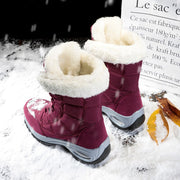 Women Boots Winter Keep Warm Mid-Calf Snow Boots Ladies Lace-up Comfortable Waterproof Booties