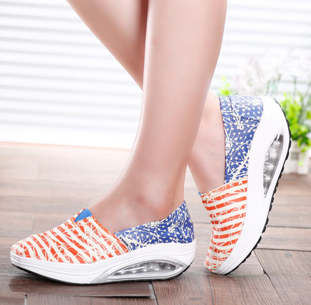 Lazy shoes set casual canvas thick-soled rocking women’s shoes