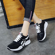 Running Shoes White Sport Sneakers Wedge Platform Heels Female Leisure Sneakers Lady Plus Size - Ernadi