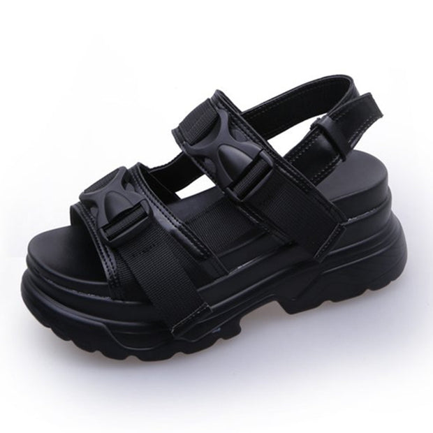 Summer Platform Casual Sandals Velcro Wedge Plus Size Roman Shoes