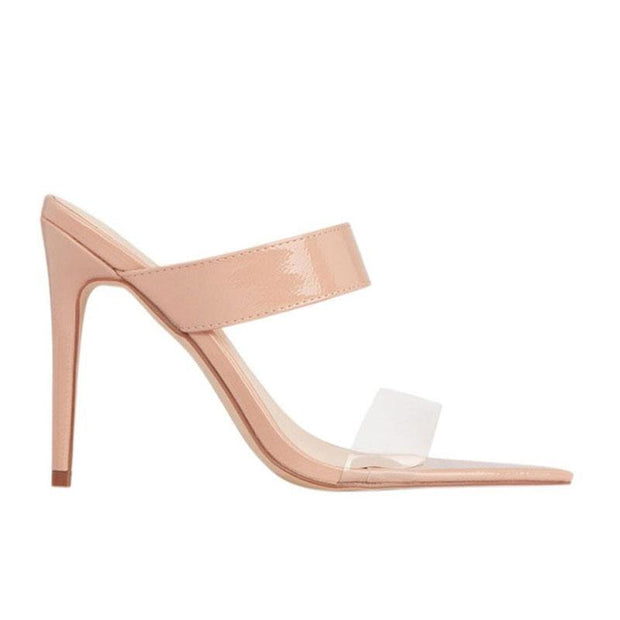 Snake Pattern Sandals High Thin Heels Ladies Summer Slides Party Shoes - Ernadi