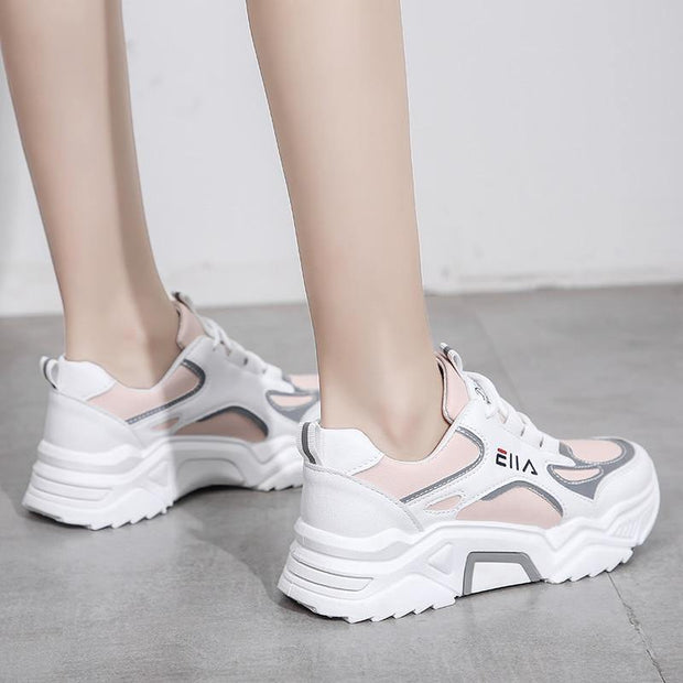 New Sneakers Women Breathable Mesh Casual Shoes Female Fashion Sneaker Lace Up High Leisure Women Vulcanize Shoe Platform - Ernadi