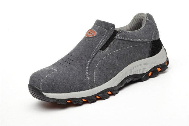Steel toecap Unisex work & safety boots genuine leather steel mid sole man woman shoes - Ernadi