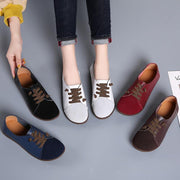 Genuine Leather Shoes Ladies Shoes Slip On Ballet Flats Sneakers Women Oxford Shoes Plus Size Moccains - Ernadi
