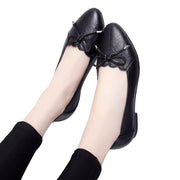 Genuine Leather Women Flats Casual Work Shoes Plus Size - Ernadi