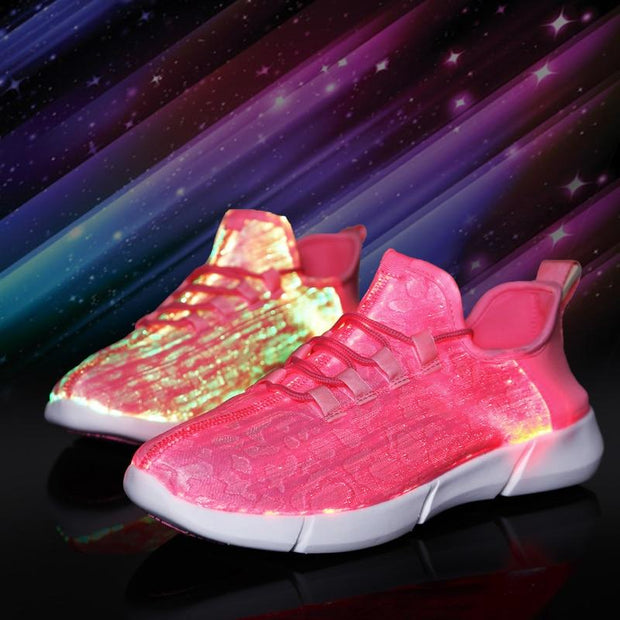 Summer Led Fiber Optic Shoes for Girls Boys Men Women USB Recharge Glowing Sneakers Light Up Shoes Sports Shoes - Ernadi