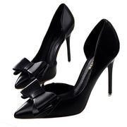 Bowknot high heel shoes side hollow pointed Stiletto Shoes women pumps