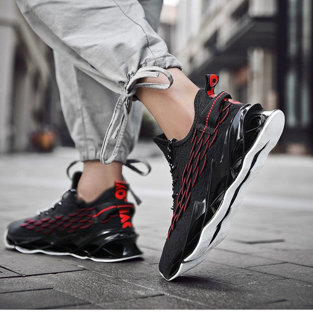 Men Sports Shoes Lace-up Athletic Breathable Blade Sneakers