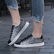Spring Women Casual lace-Up Bling Glitter Vulcanised Sneakers - Ernadi