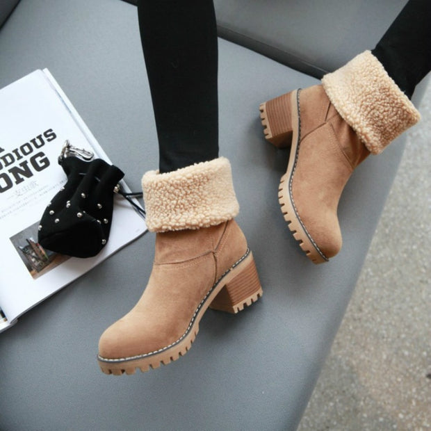 Winter Outdoor Warm Fur Boots Waterproof Snow Boot