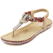 Summer Sandals Women T-strap Flip Flops Thong Sandals Elastic Band Ladies Gladiator Sandal - Ernadi