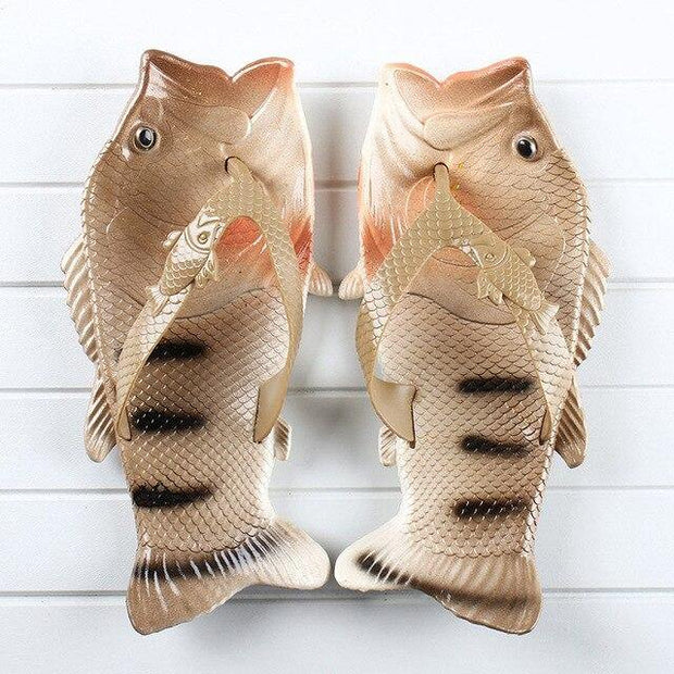 Summer Shoes Fish Slippers Flip Flops Unisex Beach Slippers Men Slides Light Man's Funny Slippers - Ernadi