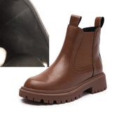 Genuine Leather Women’s Chelsea Boots Retro Ankle Martin Boots