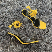 Summer Women Pumps Ankle Cross Strap Sandals Ladies Peep Toe High Heels Party Shoes - Ernadi