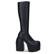 Over The Knee Boots Black High Heel Women's Shoes