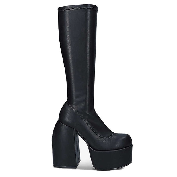 Over The Knee Boots Black High Heel Women's Shoes