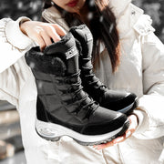 Women Boots Winter Keep Warm Mid-Calf Snow Boots Ladies Lace-up Comfortable Waterproof Booties