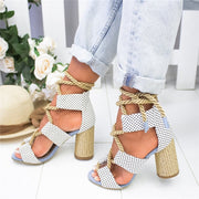 Espadrilles Fish Mouth Lace Up Platform Wedge Sandals