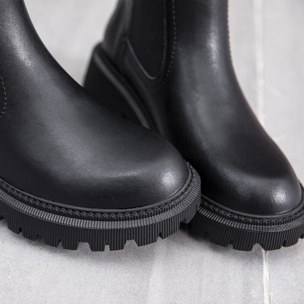 Genuine Leather Women’s Chelsea Boots Retro Ankle Martin Boots