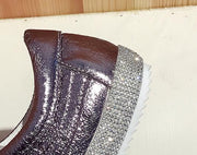 Sneakers Women Flats Golden Silver Shoes Rhinestone Bling Casual Shoes Streetwear