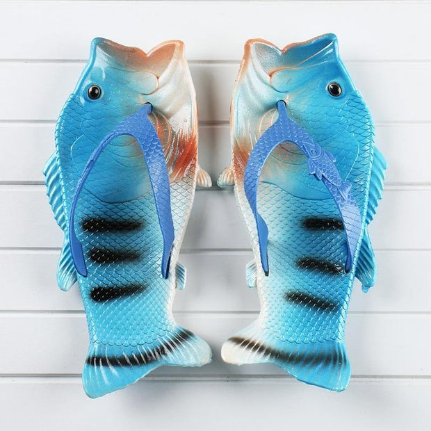 Summer Shoes Fish Slippers Flip Flops Unisex Beach Slippers Men Slides Light Man's Funny Slippers - Ernadi