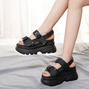 Summer Platform Casual Sandals Velcro Wedge Plus Size Roman Shoes