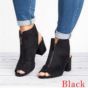 Faux Suede Leather Zipper Ankle Boots