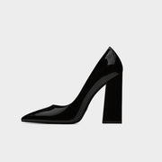 Thick Heeled Patent Leather High Heels Professional Women's Shoes