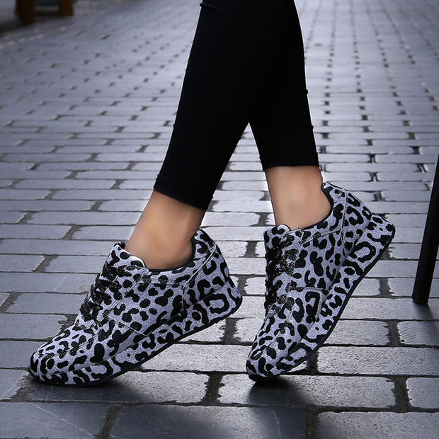 Leopard Pattern Fabric Casual Sneakers Flats Shoes Women - Ernadi