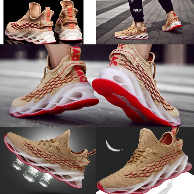 Men Sports Shoes Lace-up Athletic Breathable Blade Sneakers