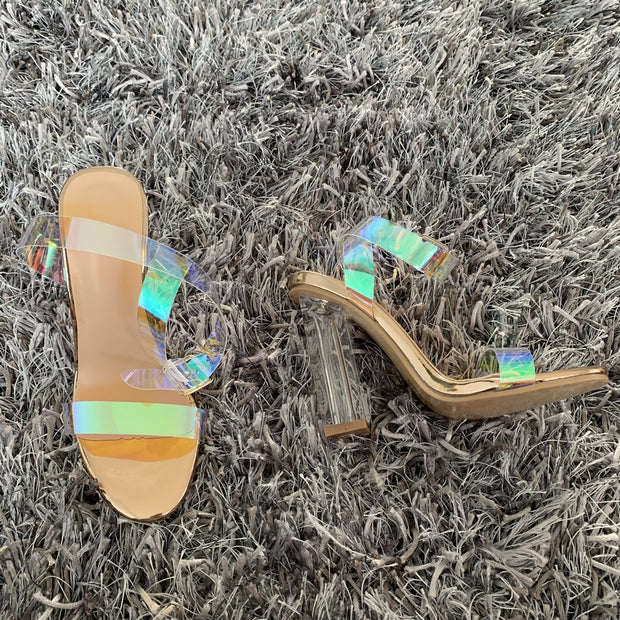 PVC Women Sandals Open Toe High Heels Women Transparent Heel Sandals Woman Party Shoes Pumps