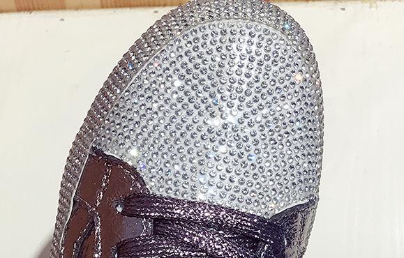 Sneakers Women Flats Golden Silver Shoes Rhinestone Bling Casual Shoes Streetwear