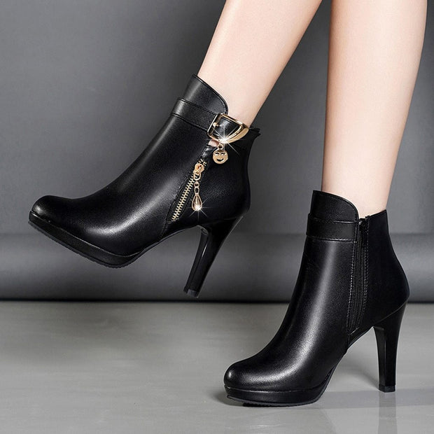 Ankle Boots Zipper Casual Leather Boots - Ernadi