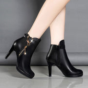 Ankle Boots Zipper Casual Leather Boots - Ernadi