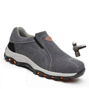 Steel toecap Unisex work & safety boots genuine leather steel mid sole man woman shoes - Ernadi