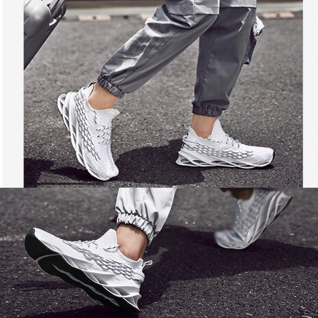 Men Sports Shoes Lace-up Athletic Breathable Blade Sneakers