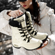 Women Boots Winter Keep Warm Mid-Calf Snow Boots Ladies Lace-up Comfortable Waterproof Booties