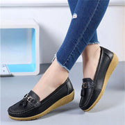 Flats Women Shoes Loafers Genuine Leather Flats Slip On Women's Loafers Female Moccasins Shoes