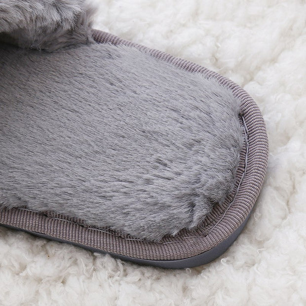Slippers Plush Warm Home Slipper Indoor Ladies furry Slides Casual Shoes flip flops - Ernadi