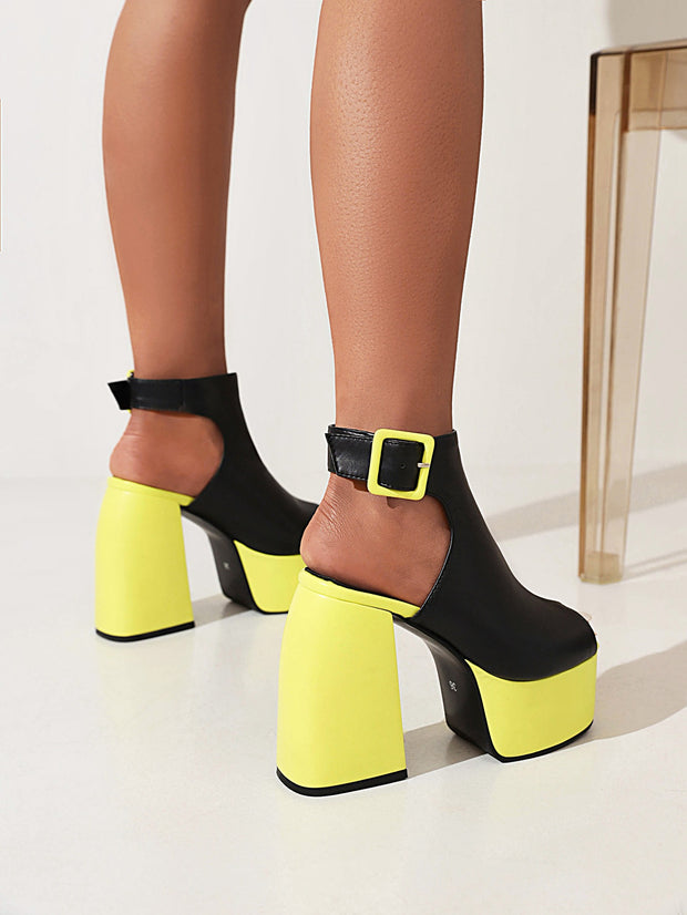 Spring And Summer Fish Mouth Waterproof Platform Thick Bottom High-Heeled Boots