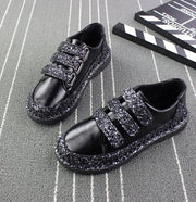 Sneakers Women Flats red Black Silver Shoes Rhinestone Bling Casual Shoes Creepers Superstar Shoes - Ernadi